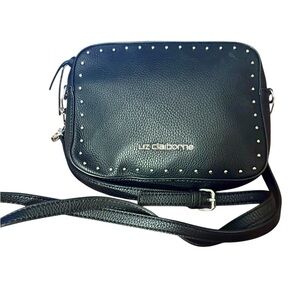 Liz Claiborne Black Crossbody Bag with Silver Studs